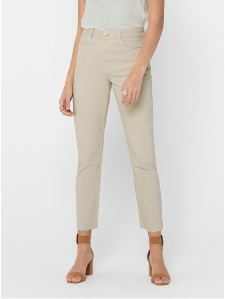 ONLY Бежови дамски изрязани дънки с права кройка ONLY Emily