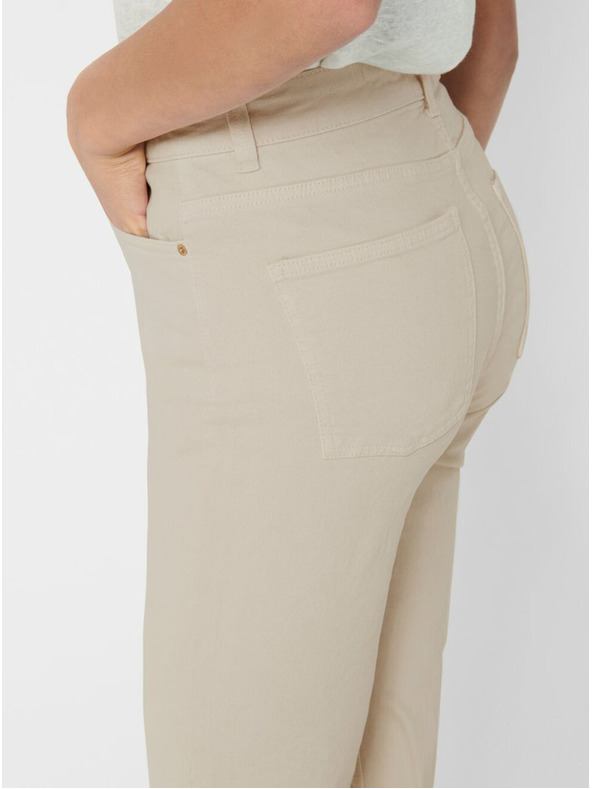 ONLY Бежови дамски изрязани дънки с права кройка ONLY Emily