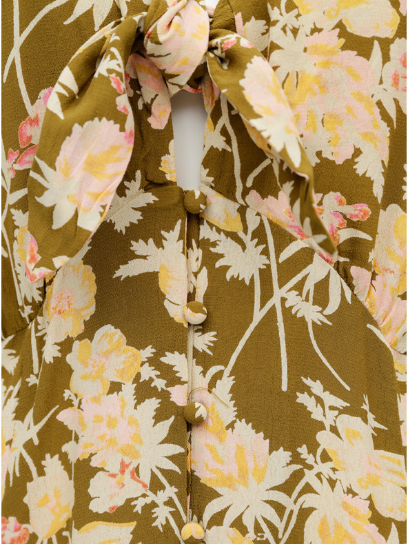 Pieces Макси рокля на цветя в цвят каки Pieces Polly