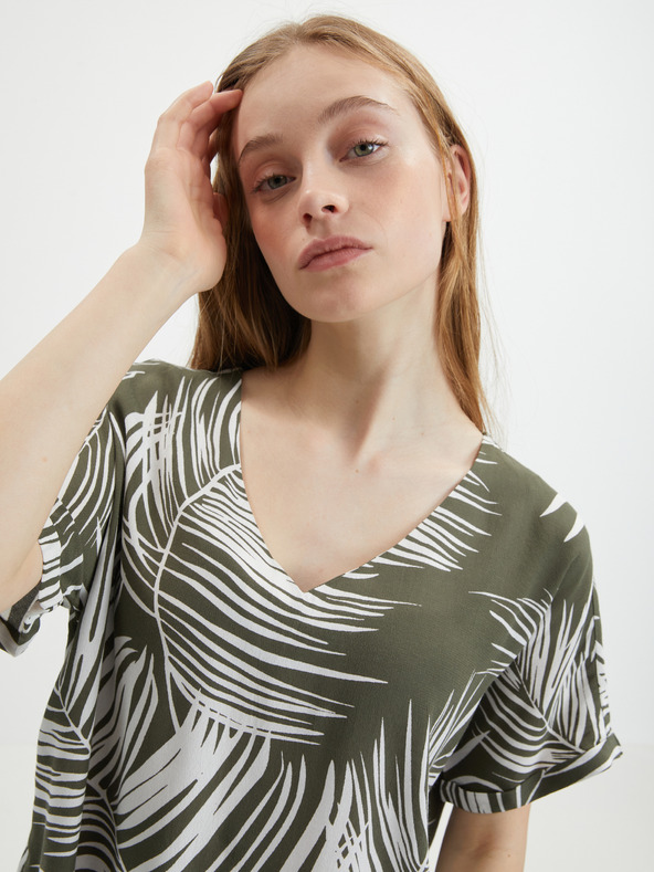 ONLY Блуза с шарка в цвят каки ONLY Augustina