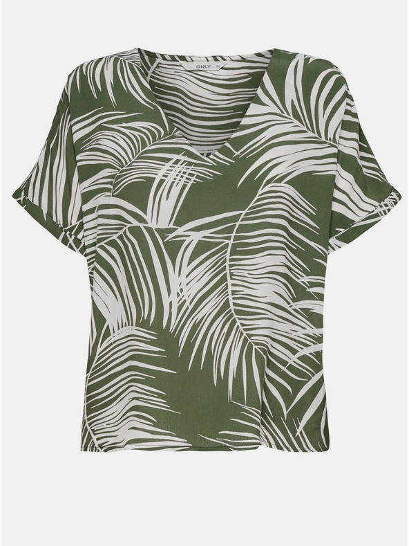 ONLY Блуза с шарка в цвят каки ONLY Augustina