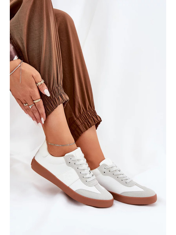 BIG STAR SHOES Дамски платнени маратонки Big Star – бяло-сиви