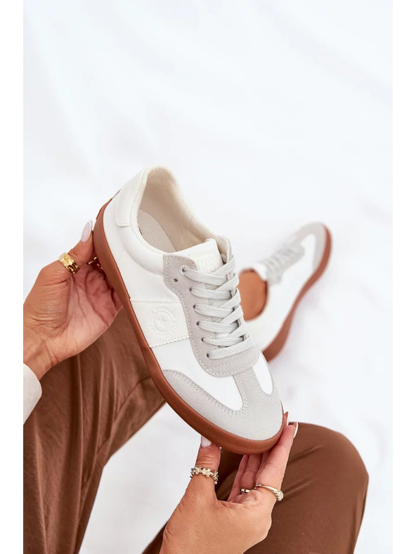 BIG STAR SHOES Дамски платнени маратонки Big Star – бяло-сиви