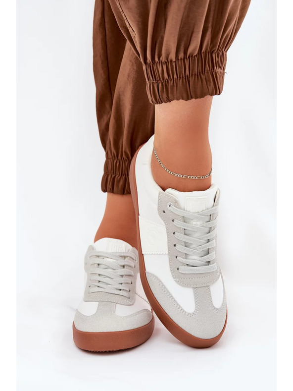 BIG STAR SHOES Дамски платнени маратонки Big Star – бяло-сиви