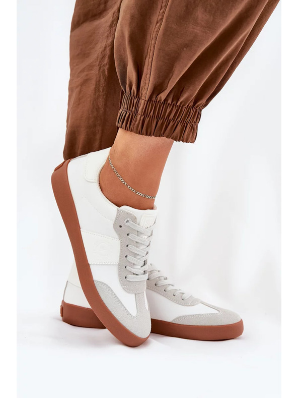 BIG STAR SHOES Дамски платнени маратонки Big Star – бяло-сиви