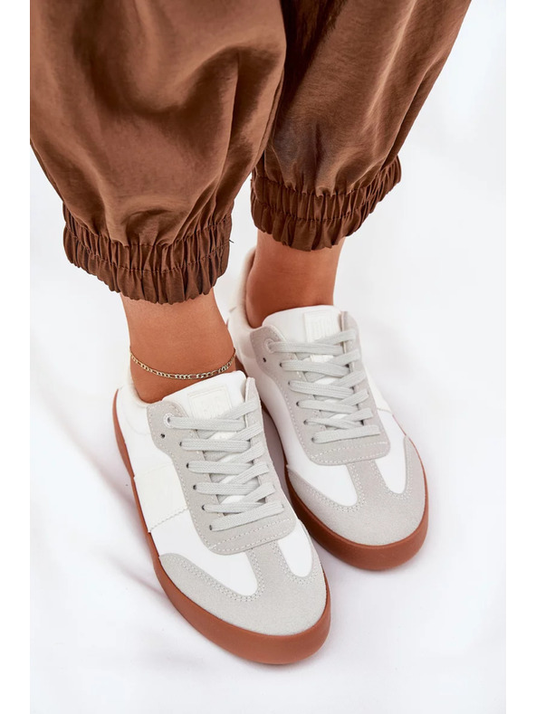 BIG STAR SHOES Дамски платнени маратонки Big Star – бяло-сиви