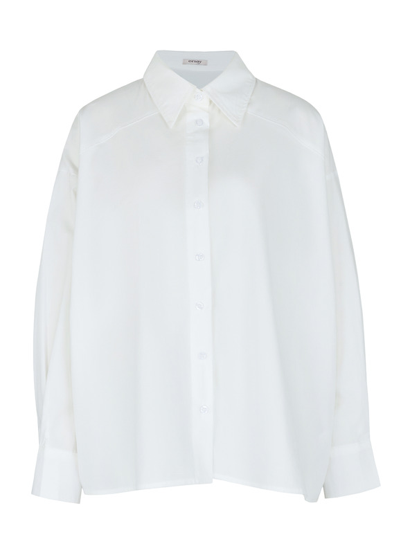Orsay Бяла дамска овърсайз риза ORSAY