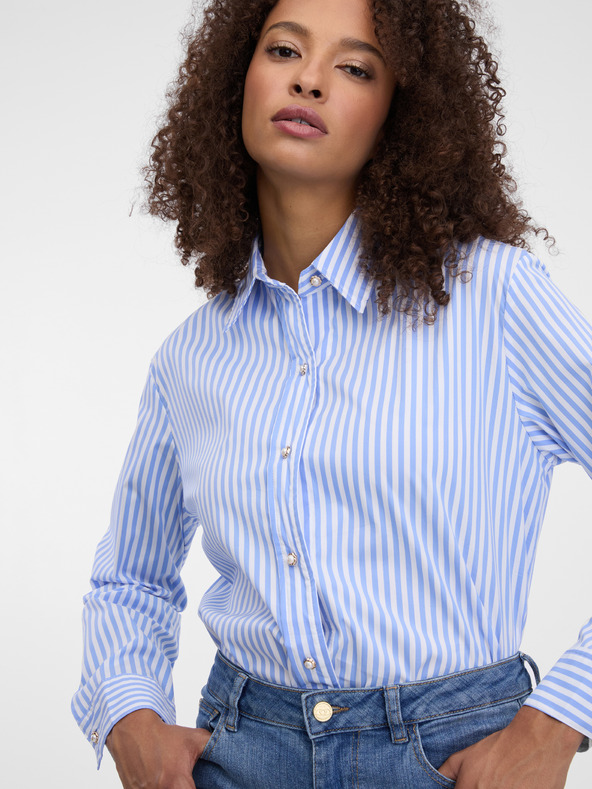 Orsay Светлосиня раирана дамска риза ORSAY