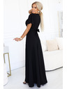 numoco Дълга рокля JENNIFER с цепка - черна