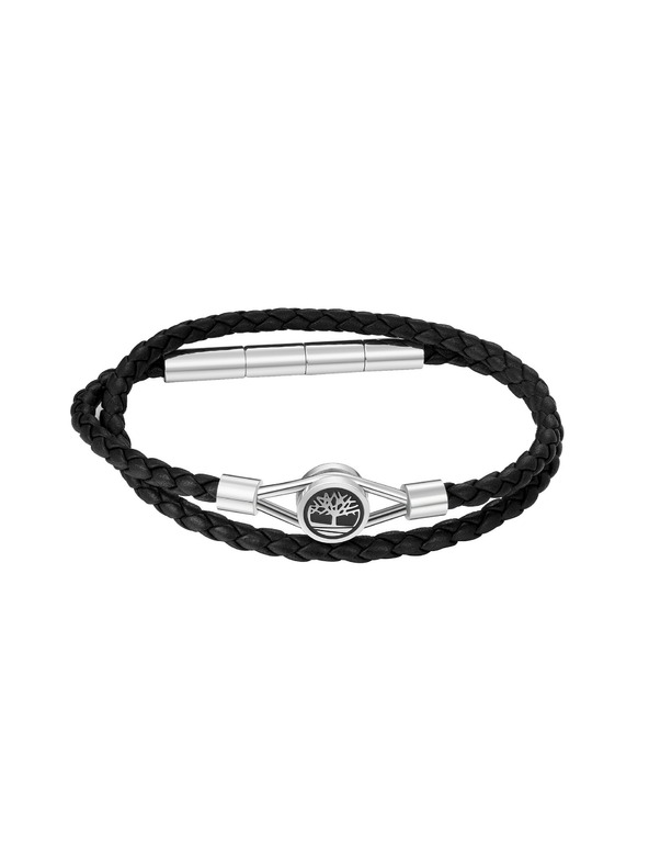 Timberland Мъжка черна кожена двойна гривна Timberland