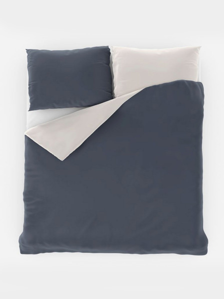 Kvalitex Спално бельо от сатен LUXURY COLLECTION 140x200, 70x90cm тъмно сиво/бяло