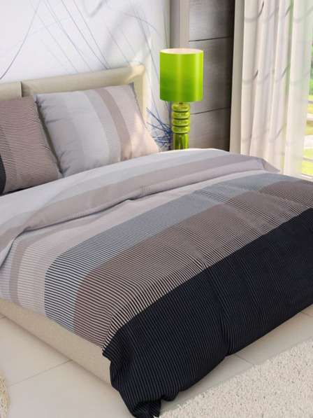 Kvalitex Френско памучно спално бельо DELUX 200x200, 70x90cm NEPTUNE кафяво