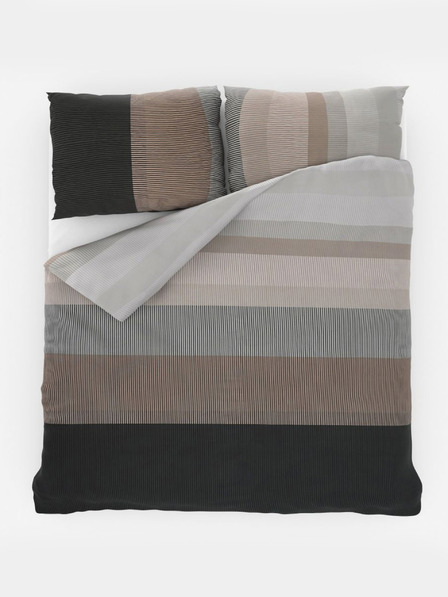 Kvalitex Френско памучно спално бельо DELUX 200x200, 70x90cm NEPTUNE кафяво