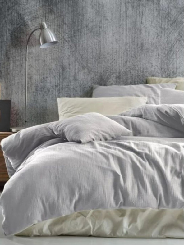 Kvalitex Френски муселинов спален комплект 240x200, 70x90cm светлосив Kvalitex