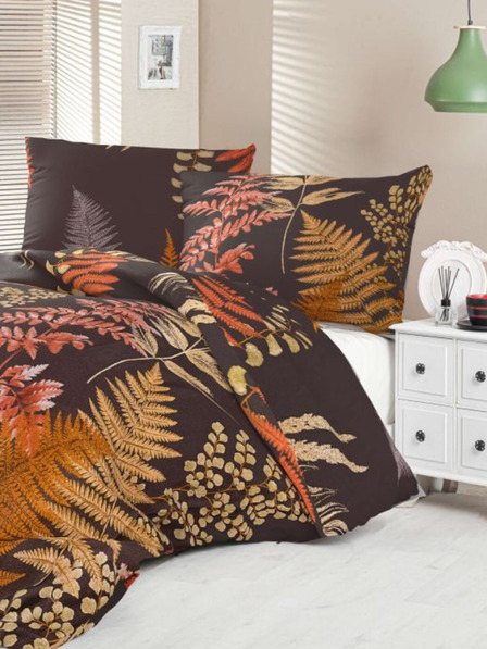 Kvalitex Сатенено френско спално бельо Luxury Collection 1+2, 200x200, 70x90cm Папрат кафяво Kvalitex