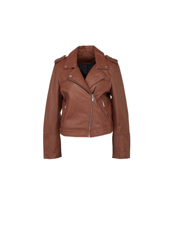 CAMAIEU Кафяво дамско кожено яке