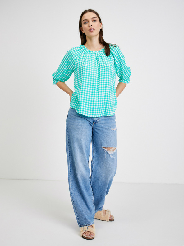 Orsay Светлозелена блуза на каре ORSAY