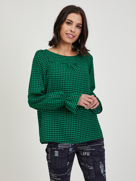 Orsay Зелена дамска блуза с десен ORSAY