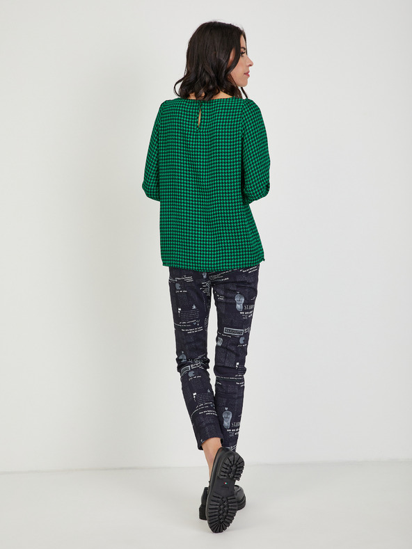 Orsay Зелена дамска блуза с десен ORSAY