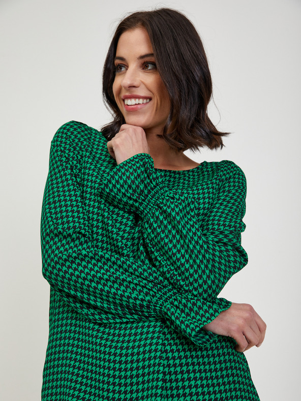 Orsay Зелена дамска блуза с десен ORSAY