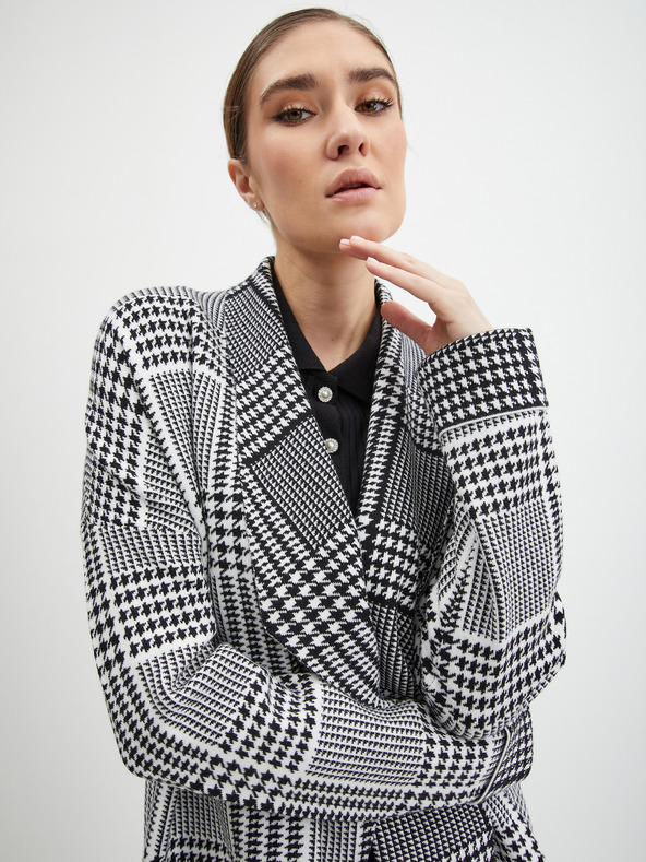 Orsay Черна дамска жилетка с десен ORSAY