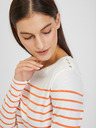 Orsay Оранжево-бяла дамска тениска на райе ORSAY