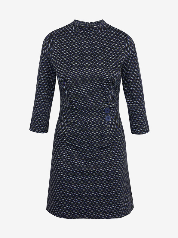 Orsay Тъмносиня дамска рокля с десен ORSAY