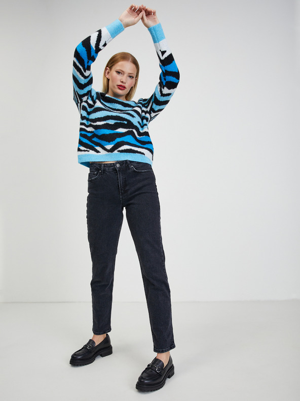 Orsay Черно-син дамски пуловер с десен ORSAY