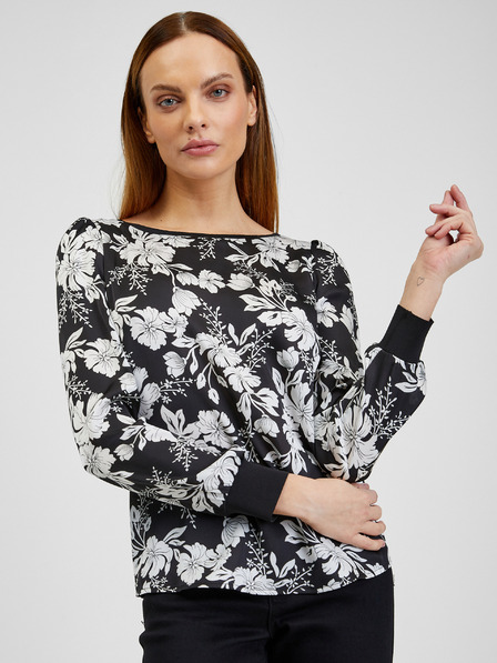 Orsay Бяло-черна дамска блуза на цветя ORSAY