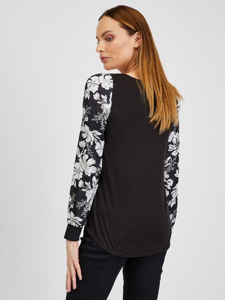 Orsay Бяло-черна дамска блуза на цветя ORSAY