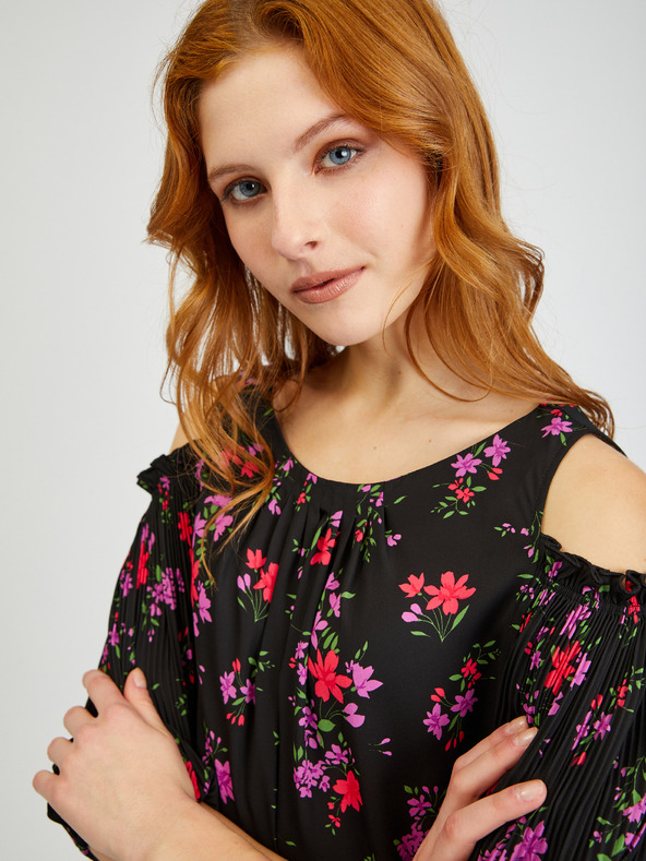 Orsay Черна дамска блуза на цветя ORSAY