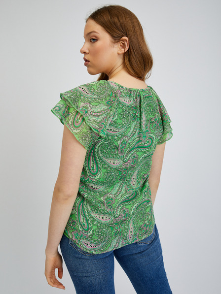 Orsay Зелена дамска блуза с десен ORSAY