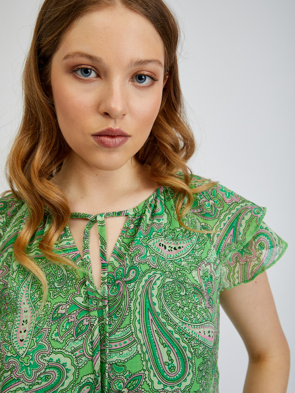 Orsay Зелена дамска блуза с десен ORSAY