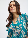 Orsay Петроленосиня дамска блуза на цветя ORSAY