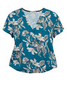 Orsay Петроленосиня дамска блуза на цветя ORSAY