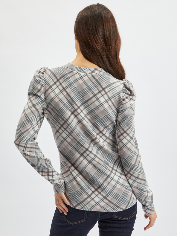 Orsay Розово-сив дамски пуловер на каре ORSAY