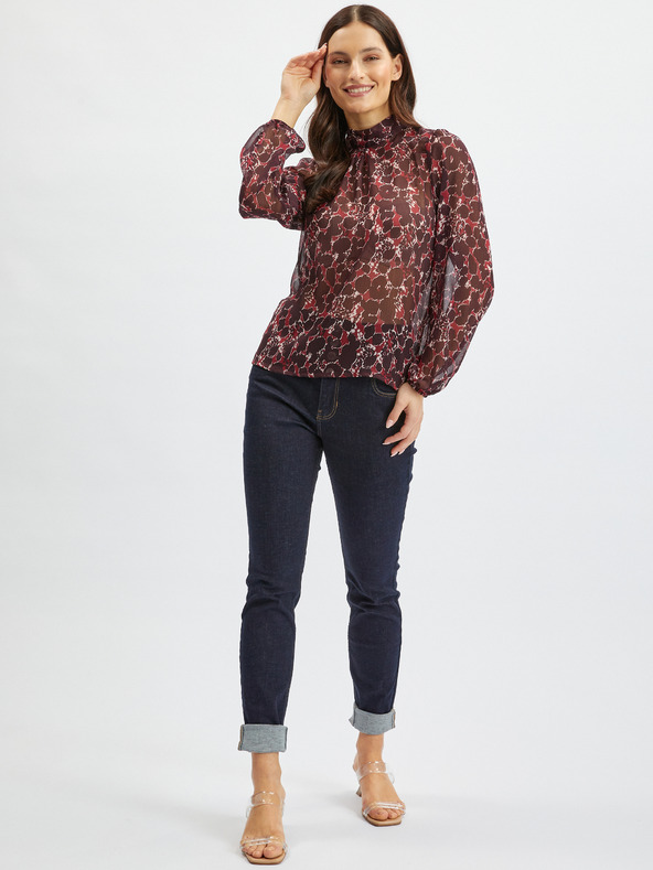 Orsay Винена дамска блуза с десен ORSAY