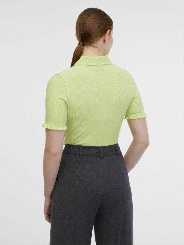 Orsay Жълта дамска поло тениска на райе ORSAY