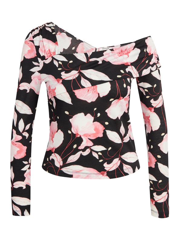Orsay Розово-черен дамски топ на цветя ORSAY