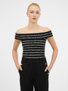 Orsay Черно-бяла дамска тениска с къс ръкав ORSAY