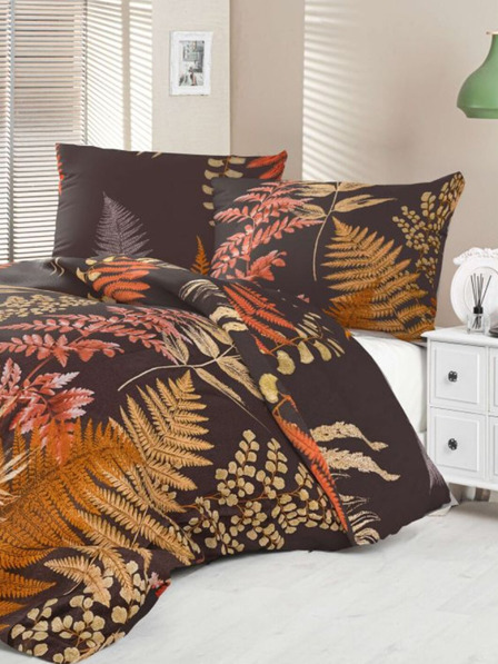 Kvalitex Сатенено френско спално бельо Luxury Collection 1+2, 220x200, 70x90cm Папрат кафяво Kvalitex