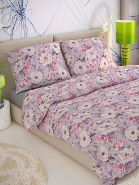 Kvalitex Френски удължени креп спални комплекти 240x220, 70x90cm Ester сиво Kvalitex