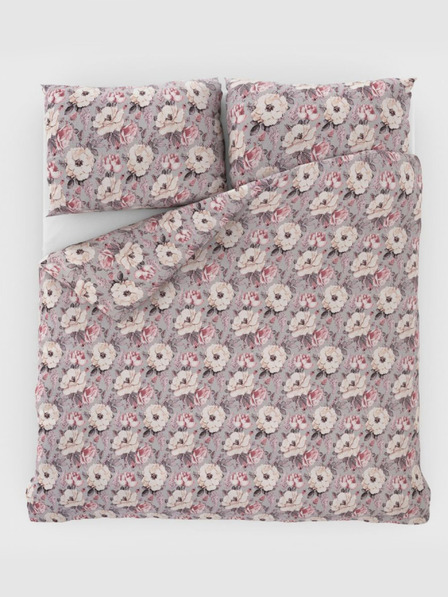 Kvalitex Френски удължени креп спални комплекти 240x220, 70x90cm Ester сиво Kvalitex