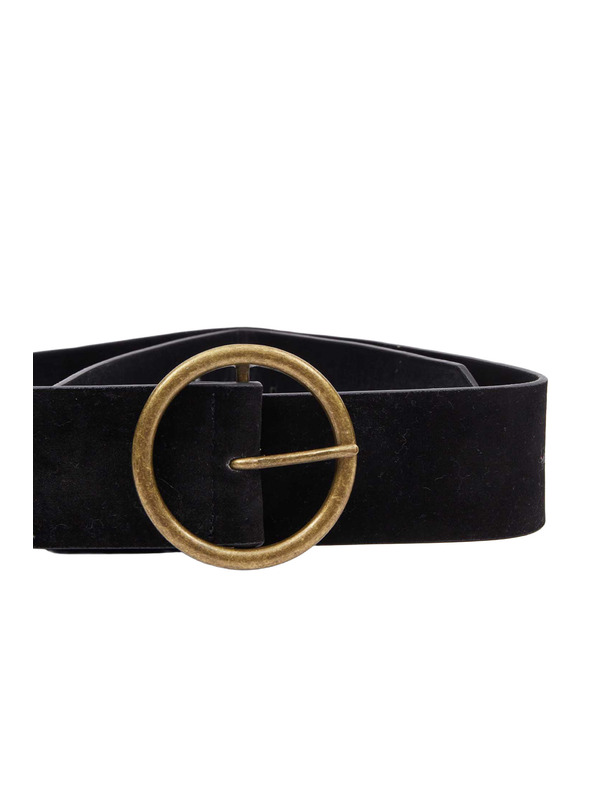 CAMAIEU Черен колан с кръгла тока