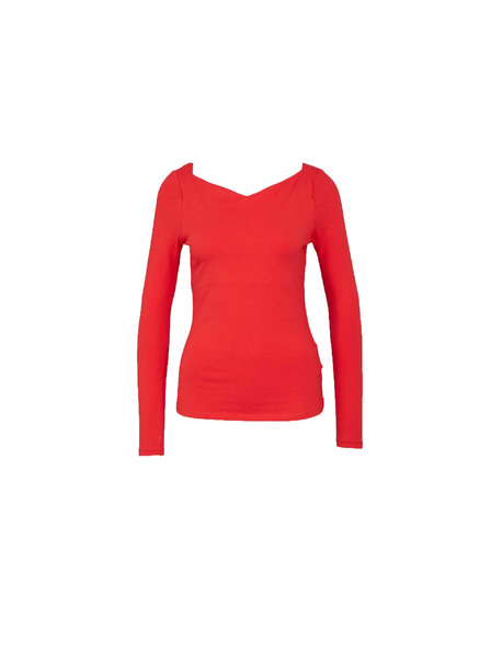 CAMAIEU Червена тениска с дълъг ръкав CAMAIEU