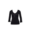 CAMAIEU Черна тениска с копчета CAMAIEU
