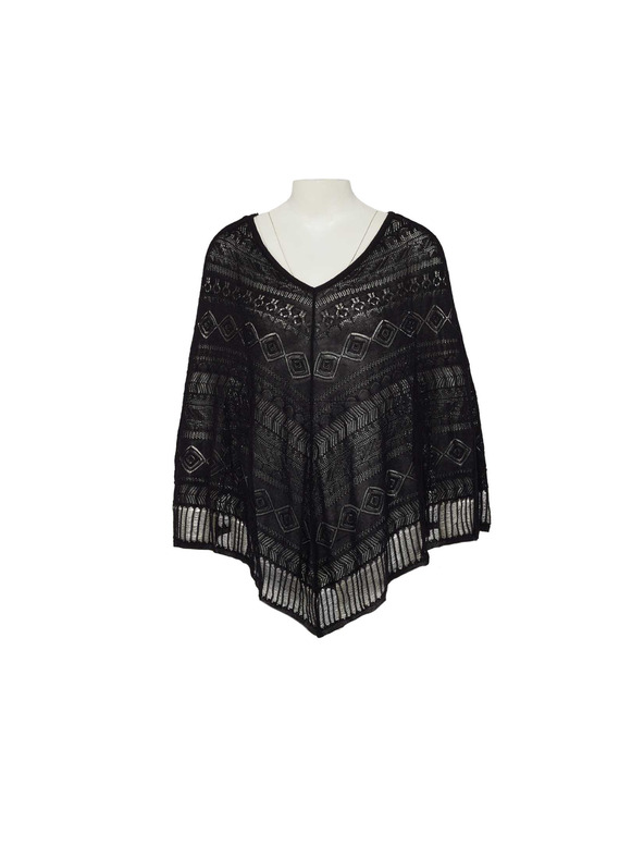 CAMAIEU Черно прозрачно пончо CAMAIEU