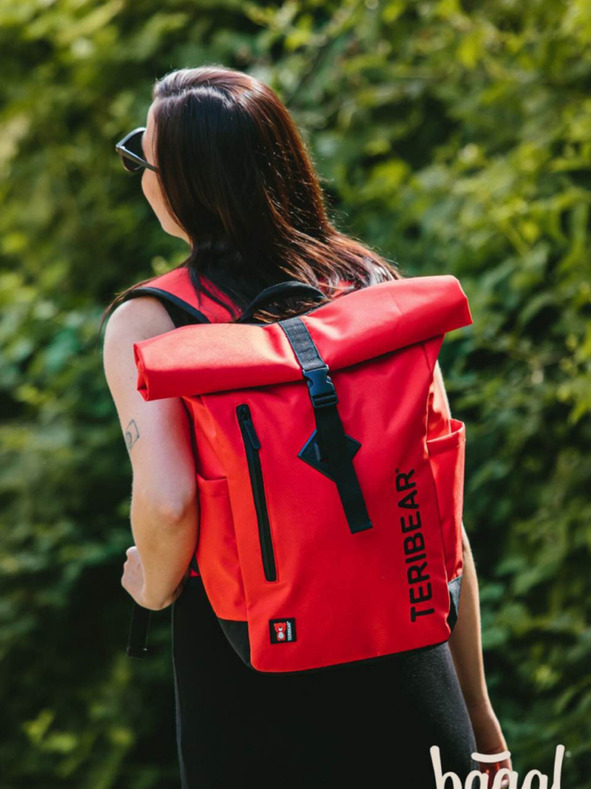 BAAGL  Червена раница с обвивка teribear червена Baagl