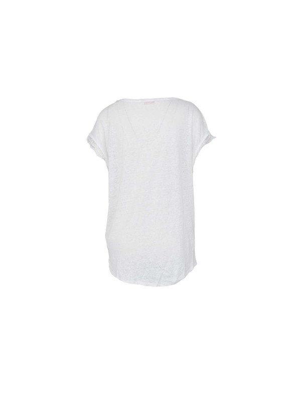 CAMAIEU Бяла тениска с къс ръкав