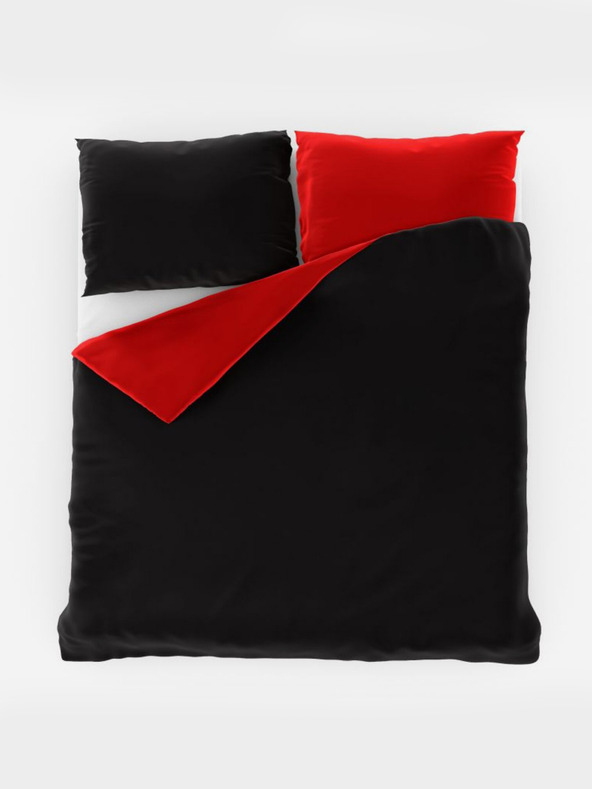 Kvalitex Сатенено френско спално бельо LUXURY COLLECTION 1+2, 240x200, 70x90см червено / черно Качество